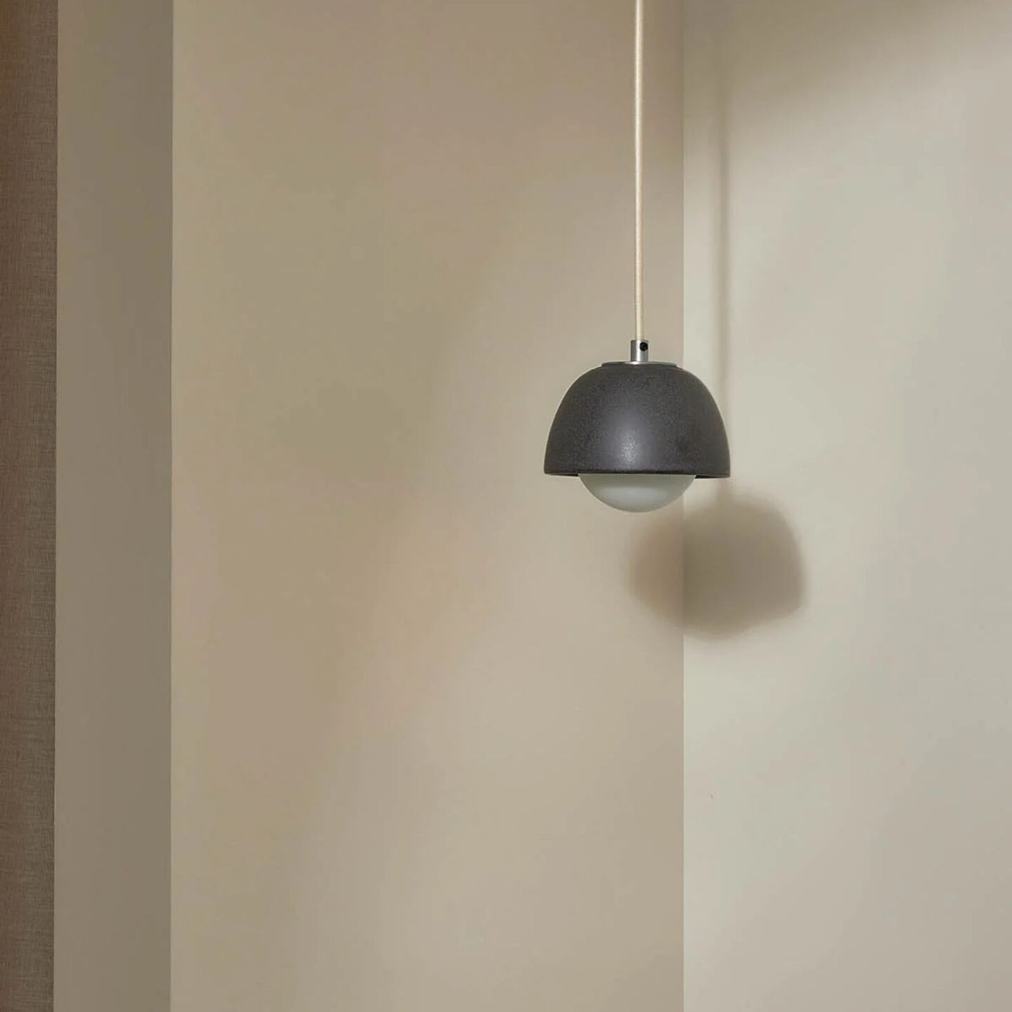 Terra 0 Pendant Light - Fabric Lead, Brushed Nickel